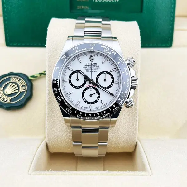 Daytona Panda — cadran alb, contoare negre